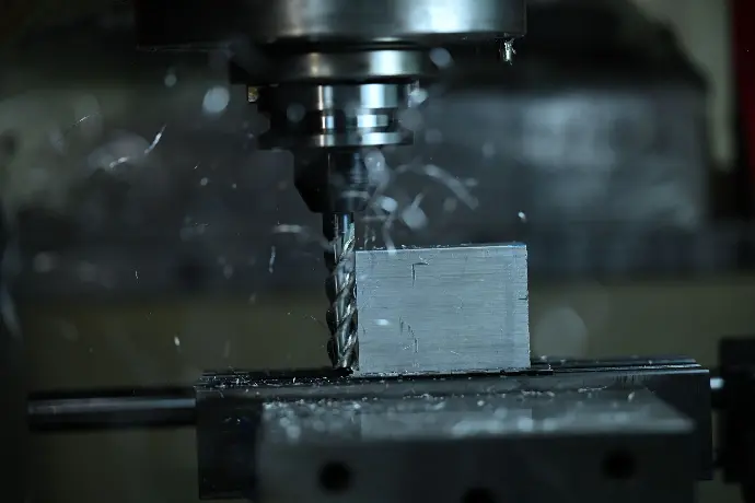 Action picture of a mill milling away material