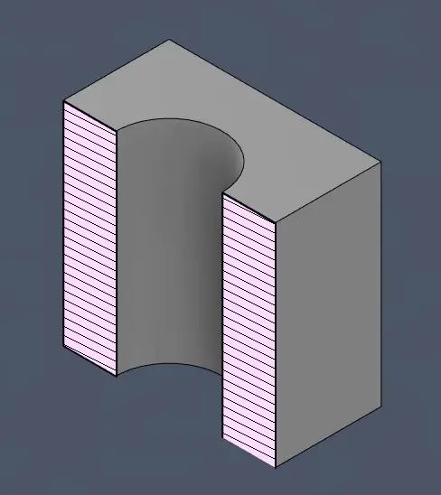 Image of a modeled part with a through hole