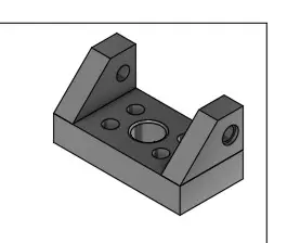 Isometric view of a product on a manufacture drawing