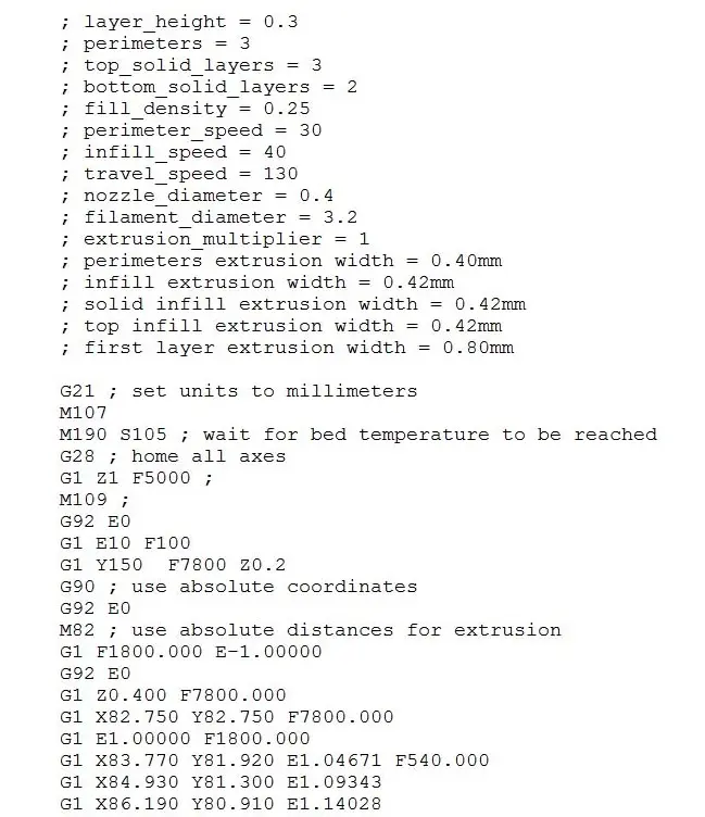 Image of an example of gcode
